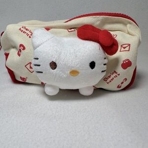 New. Hello Kitty Red and White Bag with Plush Character